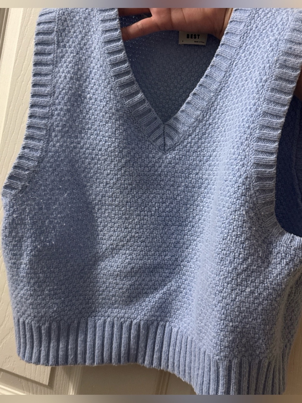 Aritzia Sunday Best cropped Baby Blue Sweater Vest